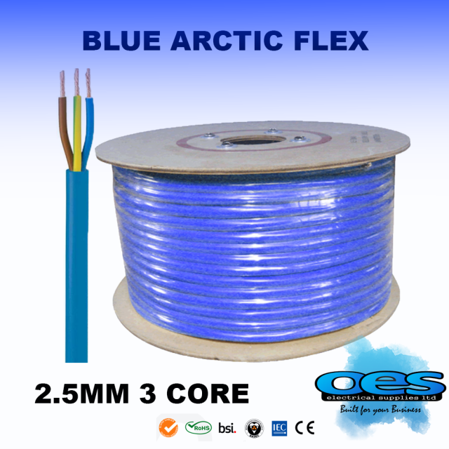 ARCTIC BLUE 3183Y FLEX CABLE 3 CORE 6MM OUTDOOR CARAVAN CAMPING CABLE 