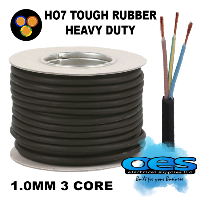 All Lengths 2 Core 1.5mm 2.5mm H07RN-F Rubber Cable Heavy Duty Pond Outdoor 